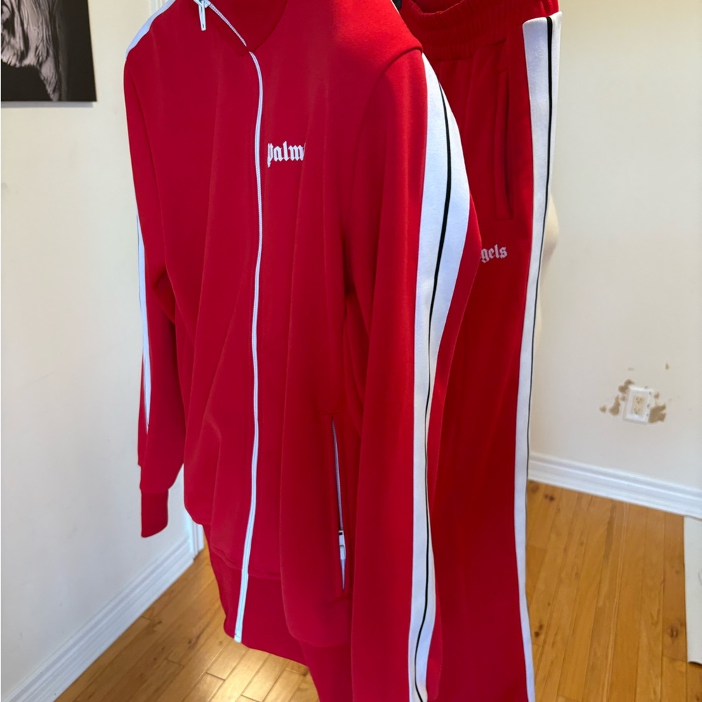 Palm Angels men’s  Vibrant Red Set with White Stripes